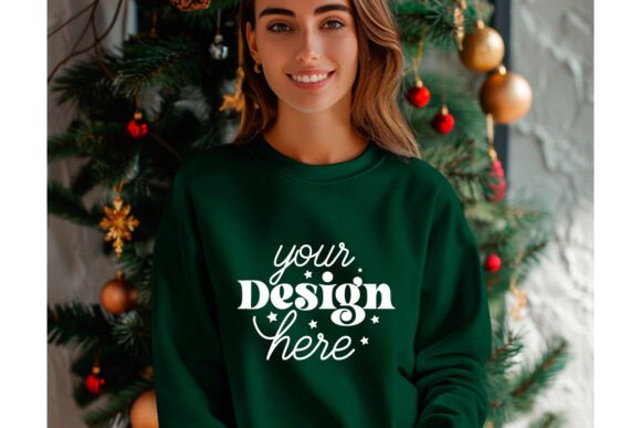 Christmas Forest Green Shirt Mockup 25 for Graphics and Product Mockups