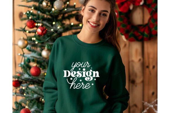 Christmas Forest Green Shirt Mockup 9 - A Versatile Graphic Design Asset