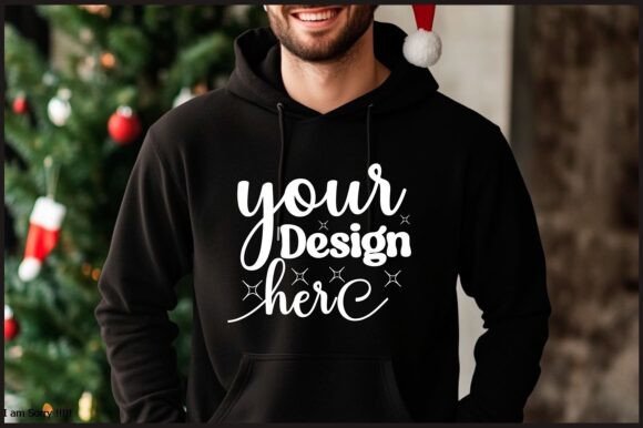 Christmas Hoodie Men Mockup 32 for Product Mockups and Graphics