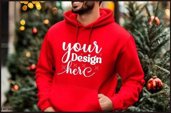 Christmas Hoodie Men Mockup 44 for Product Mockups and Graphics