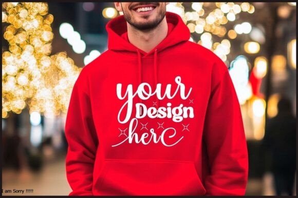 Christmas Hoodie Men Mockup 71 - Graphics for Product Mockups
