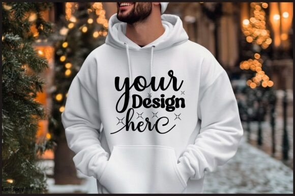 Christmas Hoodie Men Mockup 73 for Product Mockups and Graphics