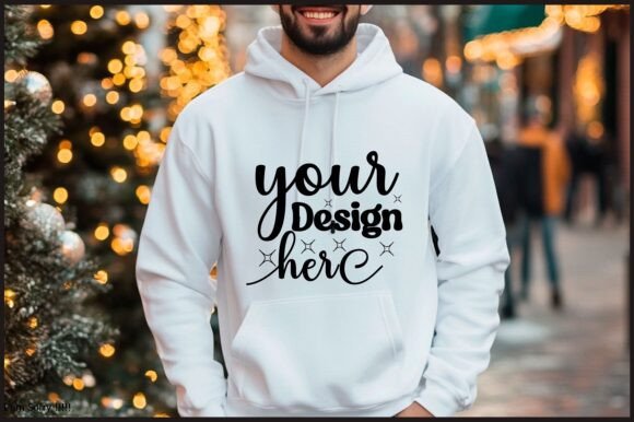 Christmas Hoodie Men Mockup 82 for Product Mockups and Graphics