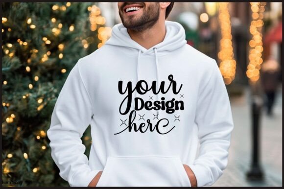 Christmas Hoodie Men Mockup 83 for Product Mockups and Graphics