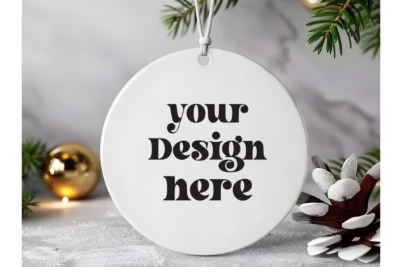 Christmas Ornament Round Sing Mockup 14 for Graphics and Product Mockups