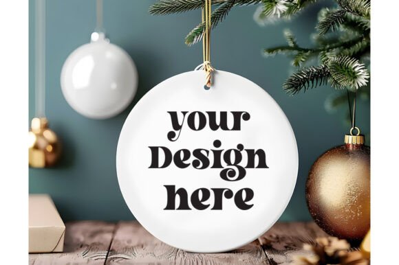 Christmas Ornament Round Sing Mockup 27 for Graphics and Product Mockups