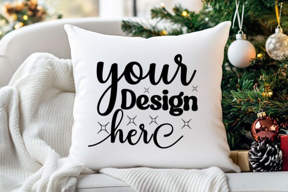 Christmas Pillow Mockup 208: A Graphic Design Asset for Product Mockups