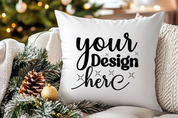 Christmas Pillow Mockup 216 for Product Mockups and Graphics