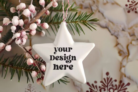 Christmas Star Ornament Mockup 3: A Graphic Design Asset for Product Mockups