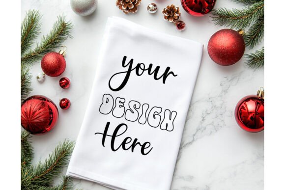 Christmas Towel Mockup 4 for Product Mockups and Graphics