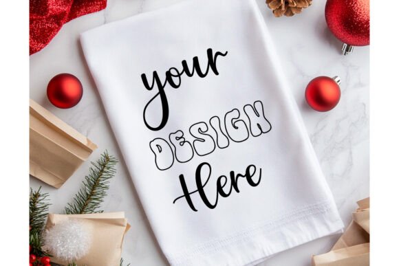 Christmas Towel Mockup 59 - A Festive Graphic Design Asset for Handmade Creations