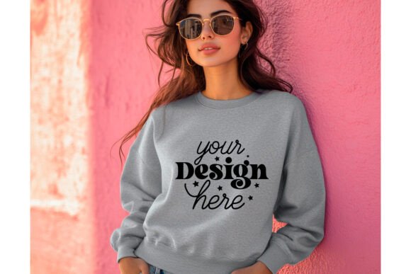 Gildan 18000 Ash Mockup 47 for Product Mockups and Graphics