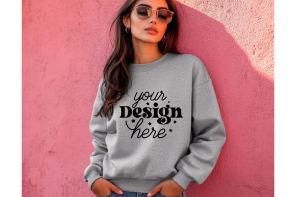 Gildan 18000 Ash Mockup 50 Graphics for Product Mockups
