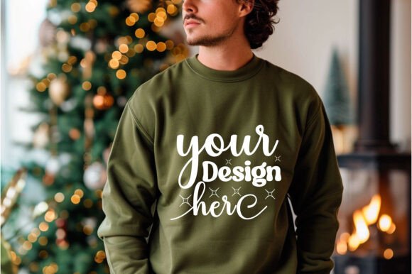 Gildan 18000 Christmas Men Mockup 103 for Product Mockups and Graphics