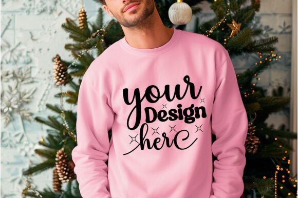 Gildan 18000 Christmas Men Mockup 108 - A Festive Graphic Asset for Product Mockups