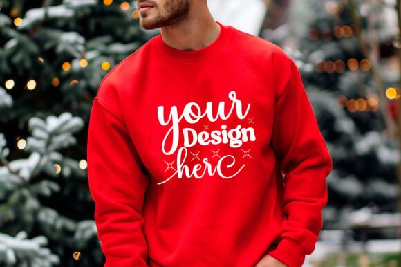 Gildan 18000 Christmas Men Mockup 127 - Product Mockups & Graphics