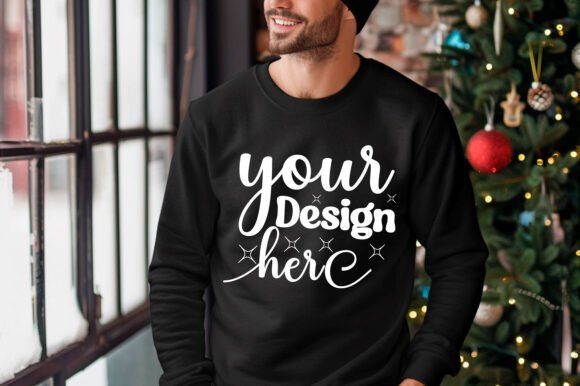 Gildan 18000 Christmas Men Mockup 171 - A Graphic Design Asset for Product Mockups