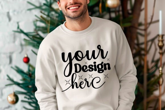 Gildan 18000 Christmas Men Mockup 184 - Product Mockups for Graphics
