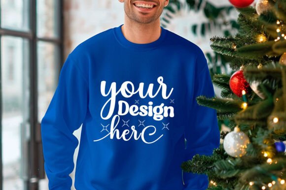 Gildan 18000 Christmas Men Mockup 55 - A Festive Graphic Asset for Product Mockups