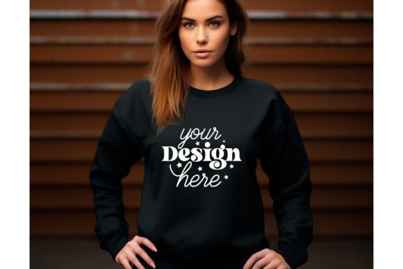 Gildan 18000 Women Mockup 102 for Product Mockups and Graphics