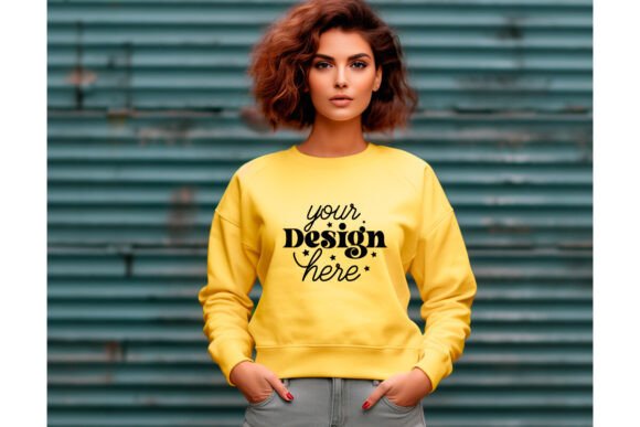 Gildan 18000 Women Mockup 118 for Product Mockups and Graphics