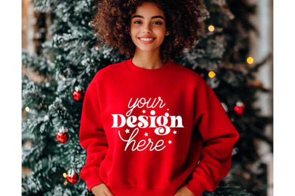 Red Christmas Sweater Mockup 4 for Graphics and Product Mockups