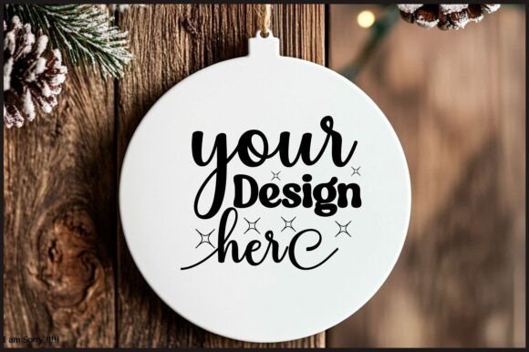 Round Christmas Ornament Mockup 103: A Graphic Design Asset for Product Mockups