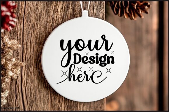Round Christmas Ornament Mockup 109 for Graphics and Product Mockups