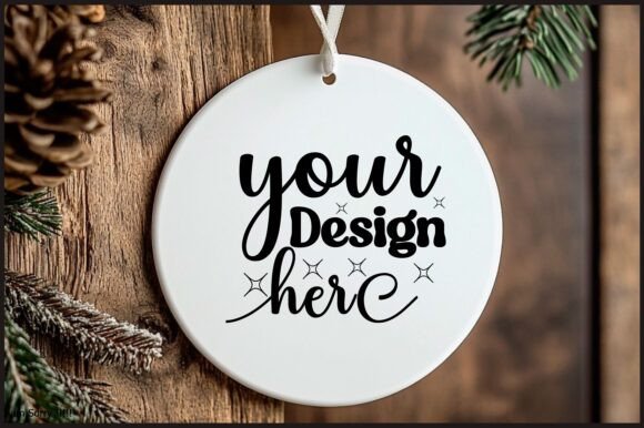 Round Christmas Ornament Mockup 110: A Festive Graphic Design Asset