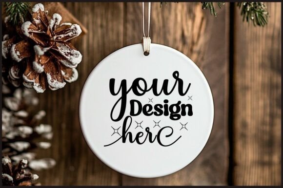 Round Christmas Ornament Mockup 111 for Product Mockups and Graphics