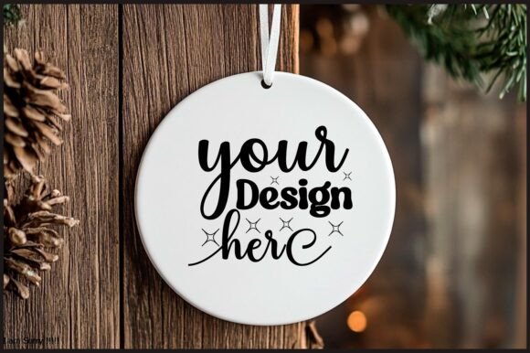Round Christmas Ornament Mockup 115 for Product Mockups and Graphics