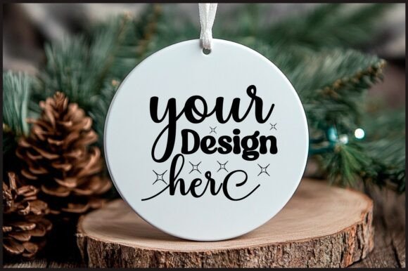 Round Christmas Ornament Mockup 124 for Graphics and Product Mockups