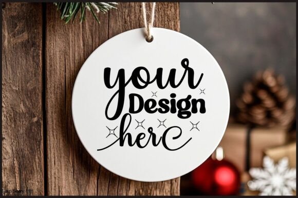 Round Christmas Ornament Mockup 126 for Graphics and Product Mockups