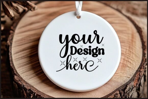 Round Christmas Ornament Mockup 134 for Product Mockups and Graphics