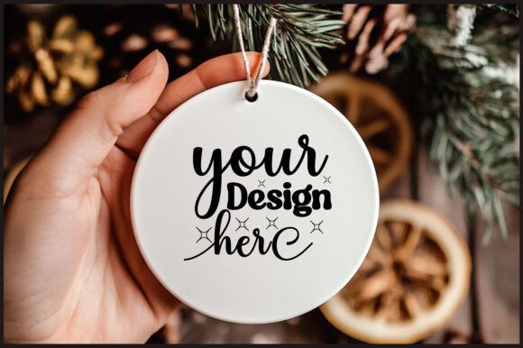 Round Christmas Ornament Mockup 150 for Graphics and Product Mockups