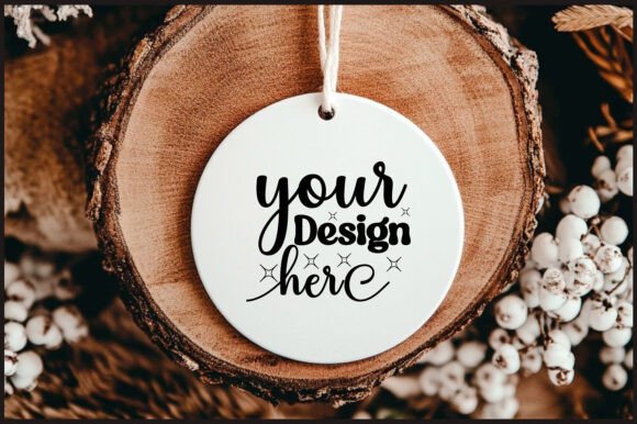 Round Christmas Ornament Mockup 162 for Product Mockups and Graphics