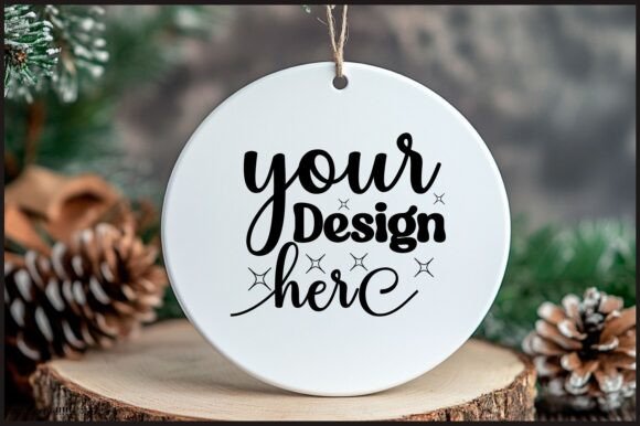 Round Christmas Ornament Mockup 40 for Graphics and Product Mockups