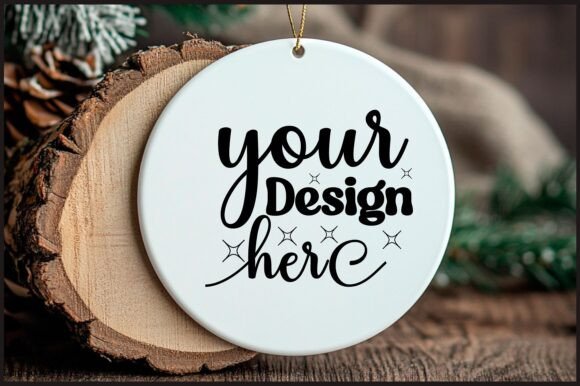 Round Christmas Ornament Mockup 53 for Product Mockups and Graphics