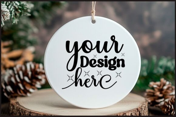 Round Christmas Ornament Mockup 54 for Product Mockups and Graphics