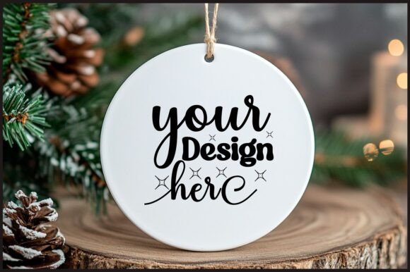 Round Christmas Ornament Mockup 62 for Product Mockups and Graphics