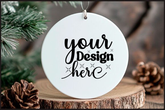 Round Christmas Ornament Mockup 67 for Product Mockups and Graphics