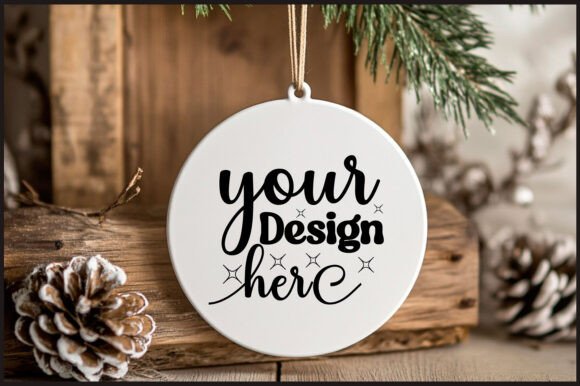 Round Christmas Ornament Mockup 76 for Product Mockups and Graphics