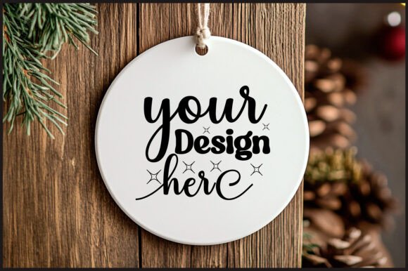 Round Christmas Ornament Mockup 98 for Product Mockups and Graphics
