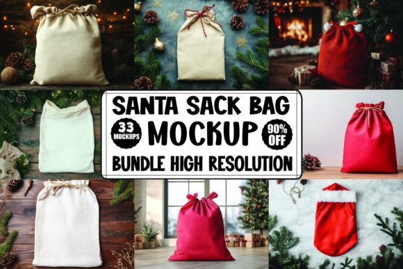 Santa Sack Bag Mockup Bundle - Graphics for Product Mockups