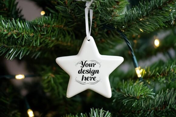 Star Ceramic Ornament Mockup PSD for Product Mockups and Graphics